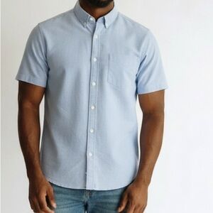 Men's Light Blue Short Sleeve Oxford Shirt